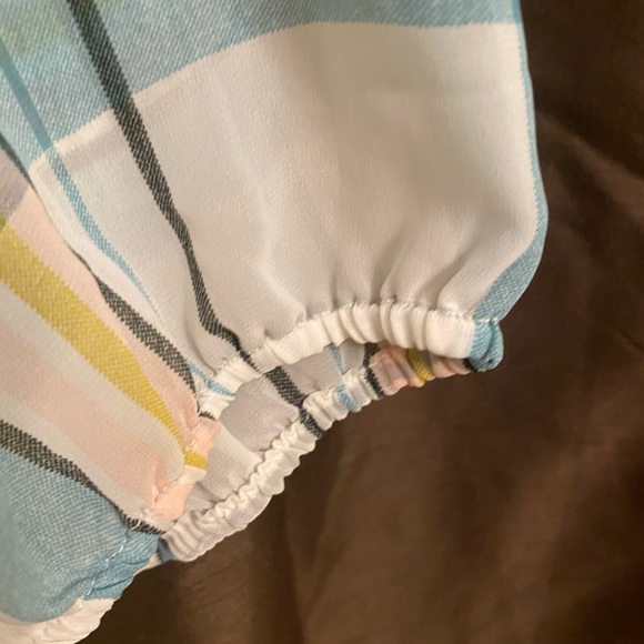 Boho Sheer Plaid Plus Size Top - Picture 5 of 12